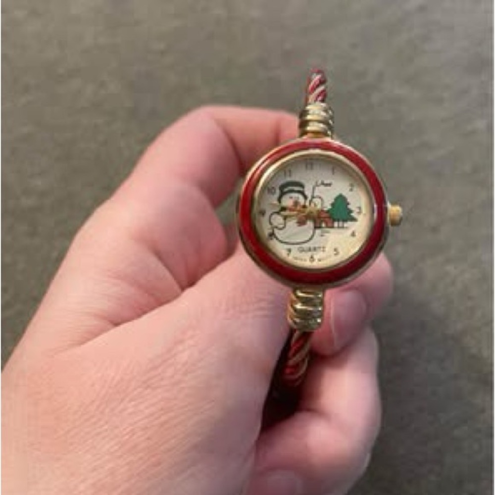 Preloved Kristine Festive Snowman Watch with Red Accents